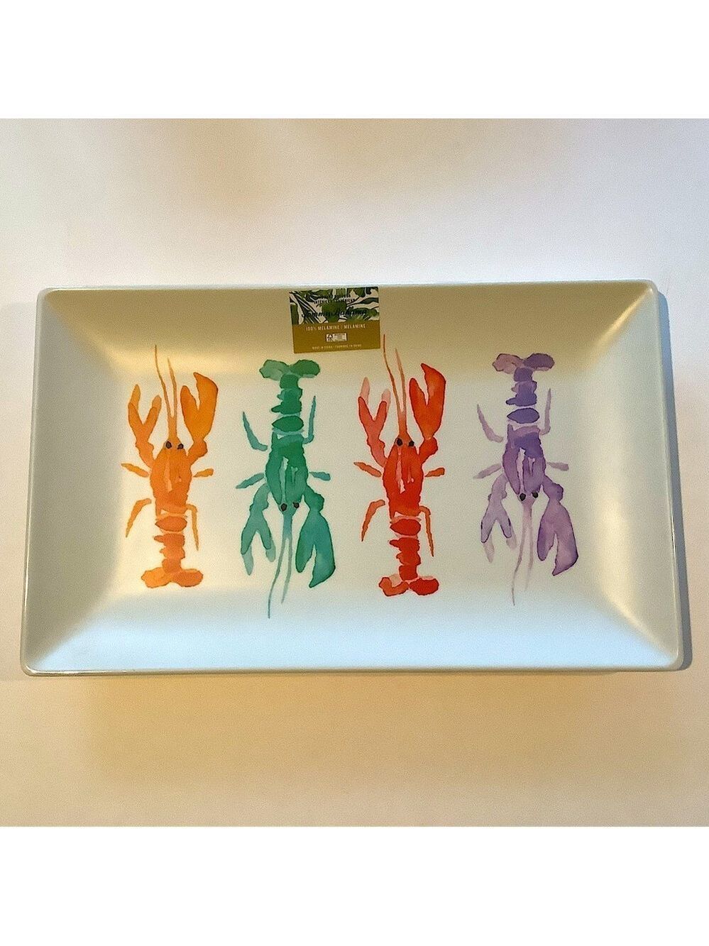 Tommy Bahama Lobster Colorful Melamine Tray Platter New